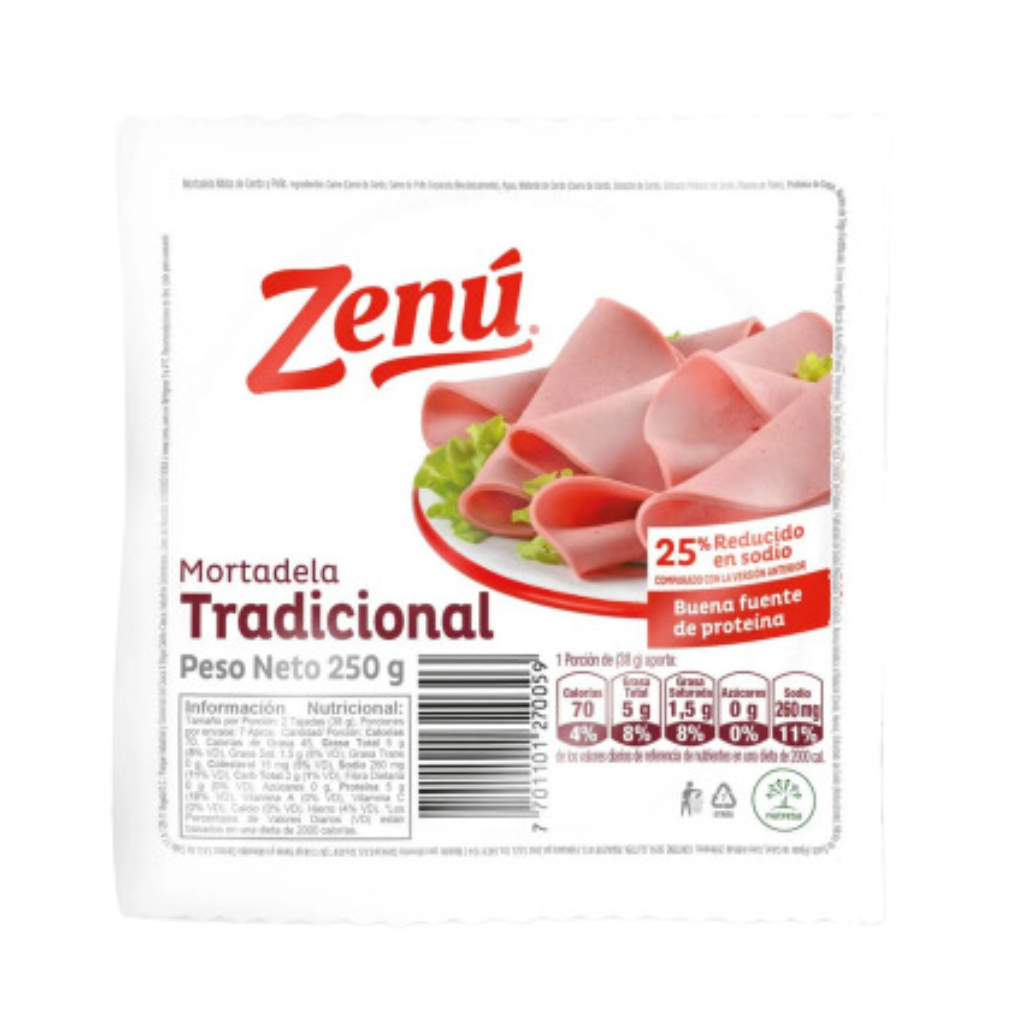 Mortadela tradicional Zenú x250g