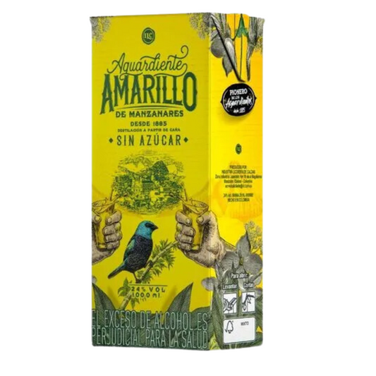 Aguardiente Amarillo Sin Azúcar Manzanares Litro Tetra pack
