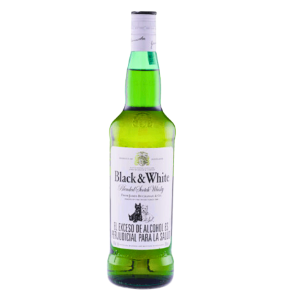 Whisky Black and White Botella